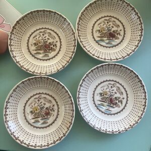 Lakeside Gardens by DYNASTY CHINA Saucer set of 4 has crazing no chips/ cracks